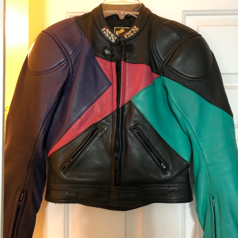 🏍IXS Vintage 80s Leather Moto Jacket👩🏼‍🎤🏍